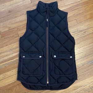 J. Crew Black Quilted Vest